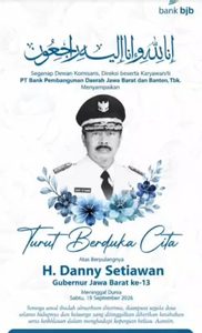 Keluarga Besar Bank Pembangunan Daerah Jawa Barat dan Banten, Tbk ( bank bjb )  “Turut berduka cita yang mendalam atas kepergian . Bapak H. Danny Setiawan, Semoga keluarga yang ditinggalkan diberi ketabahan dan kekuatan.”